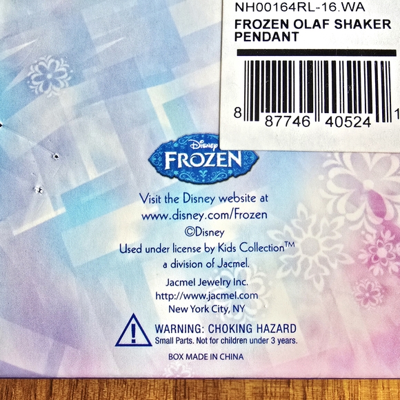 NEW! Disney Frozen Olaf Snowman Shaker Silver Necklace - Picture 5 of 8